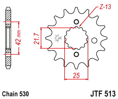 Звездочка ведущая JTF513.14 зубьев - фото 1 - id-p88881494