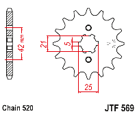 Звездочка ведущая JTF569.16 зубьев