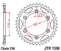 Звездочка ведомая JTR1306.42 зубьев