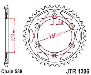 Звездочка ведомая JTR1306.43 зубьев