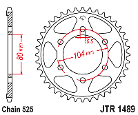 Звездочка ведомая JTR1489.40 зубьев