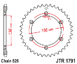 Звездочка ведомая JTR1791.42 зубьев