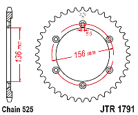 Звездочка ведомая JTR1791.46 зубьев
