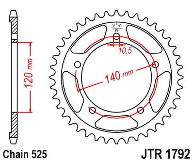 Звездочка ведомая JTR1792.45 зубьев - фото 1 - id-p88882052