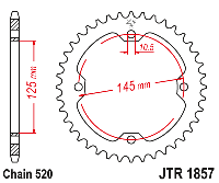 Звездочка ведомая JTR1857.38 зубьев