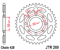 Звездочка ведомая JTR269.38 зубьев