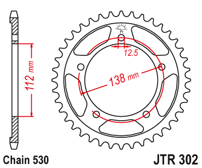 Звездочка ведомая JTR302.43 зубьев - фото 1 - id-p88882525
