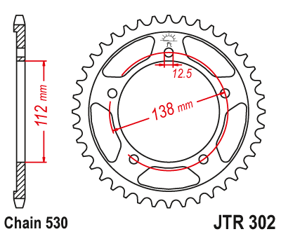 Звездочка ведомая JTR302.44 зубьев - фото 1 - id-p88882527