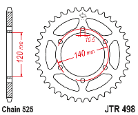 Звездочка ведомая JTR498.40 зубьев