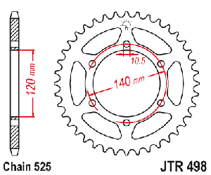 Звездочка ведомая JTR498.46 зубьев