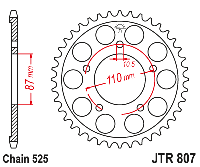 Звездочка ведомая JTR807.45 зубьев