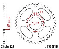 Звездочка ведомая JTR810.41 зубьев