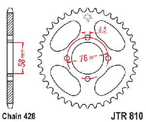 Звездочка ведомая JTR810.41 зубьев
