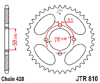 Звездочка ведомая JTR810.43 зубьев