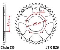 Звездочка ведомая JTR829.43 зубьев