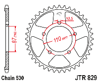 Звездочка ведомая JTR829.45 зубьев