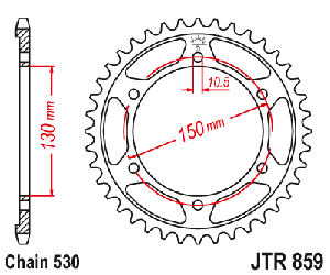 Звездочка ведомая JTR859.39 зубьев