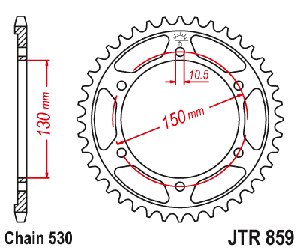 Звездочка ведомая JTR859.47 зубьев