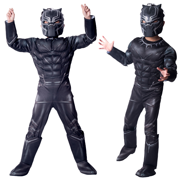 Карнавальный костюм с мышцами Черная пантера (Black Panther) - фото 1 - id-p88896672