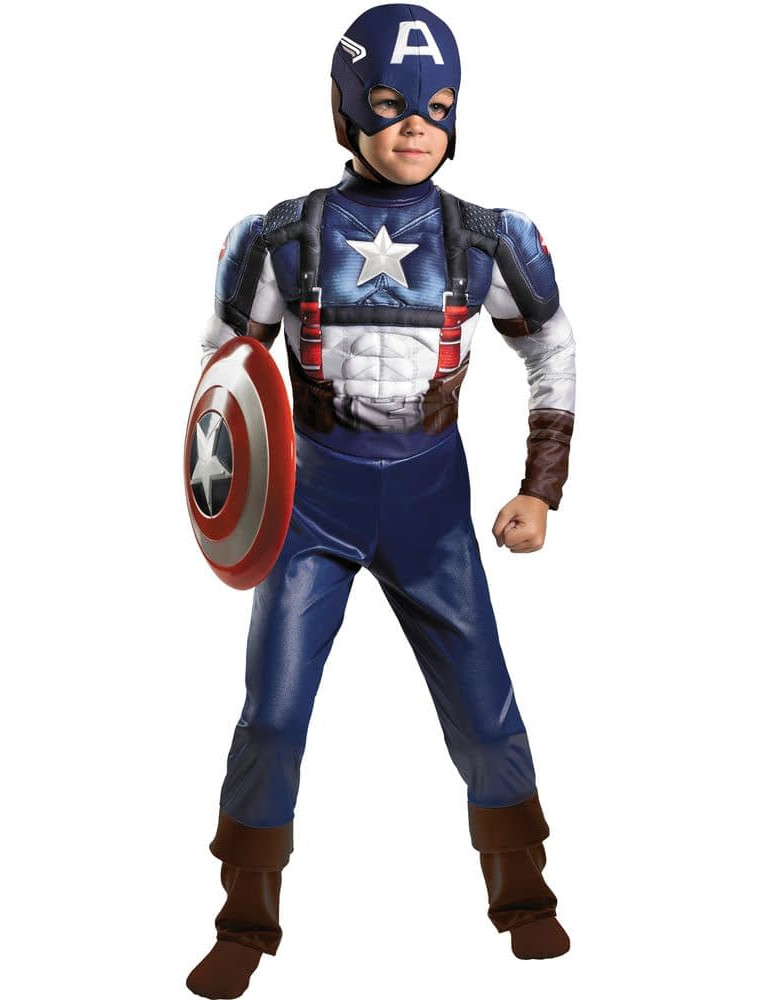 Карнавальный костюм капитан америка с мышцами размер без щита - фото 1 - id-p88906544
