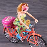 Кукла на велосипеде с собачками, свет, звук, движение, фото 6