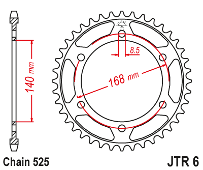 Звездочка ведомая JTR6.41 зубьев