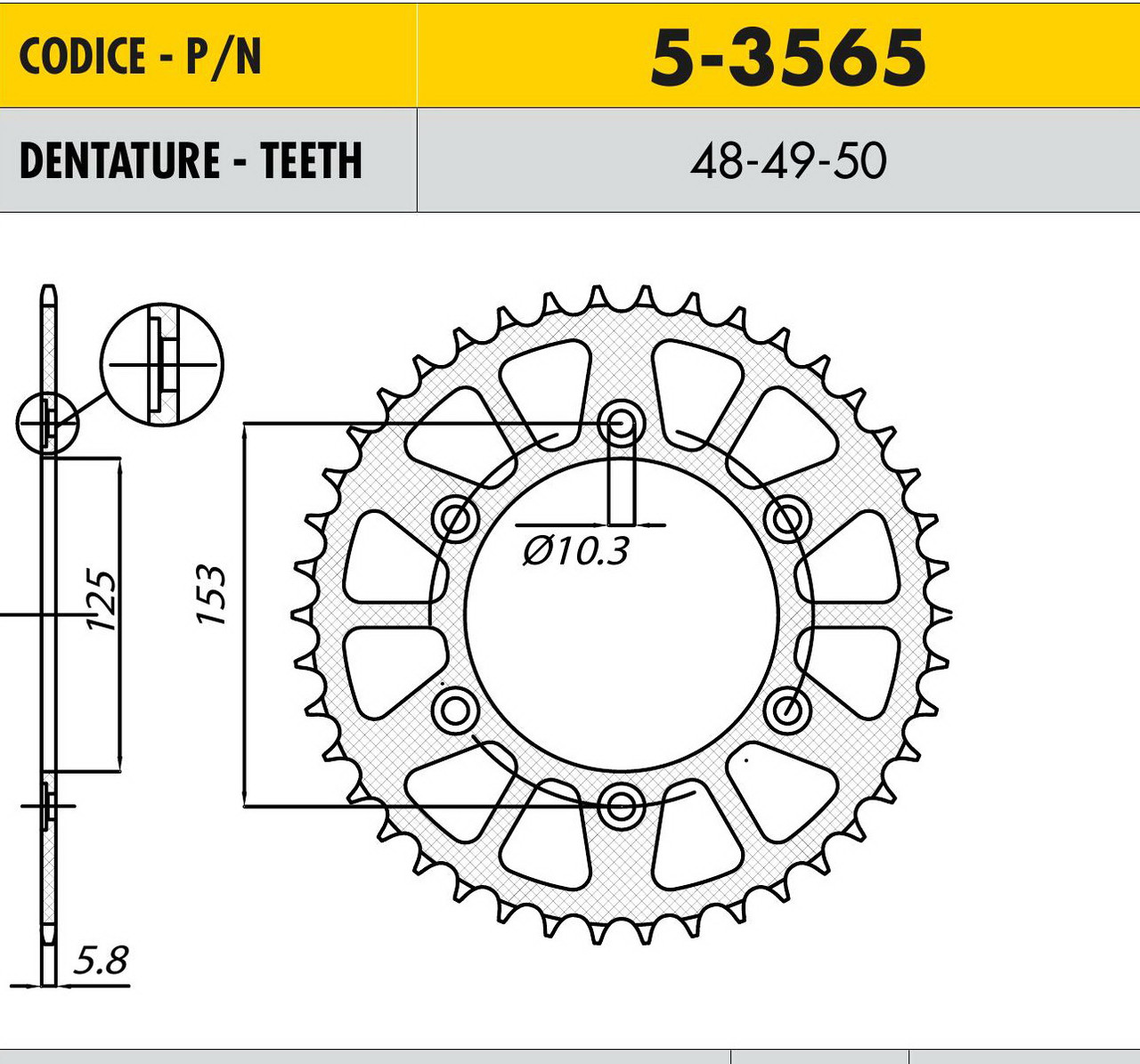 Звездочка ведущая Sunstar 5-3565-48 зубьев