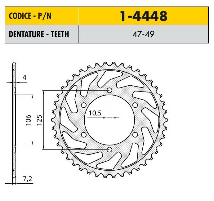 Звездочка ведущая Sunstar 1-4448-47 зубьев - фото 1 - id-p15898187