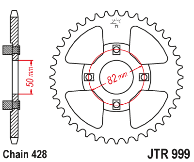 Звездочка ведомая JTR999.42 зубьев