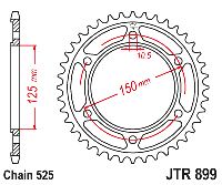 Звездочка ведомая JTR899.42 зубьев