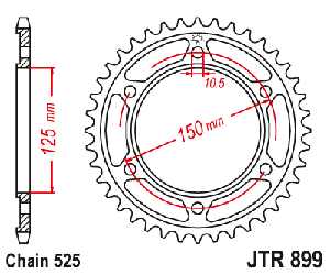 Звездочка ведомая JTR899.42 зубьев