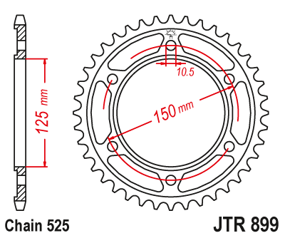 Звездочка ведомая JTR899.42 зубьев - фото 1 - id-p88883230