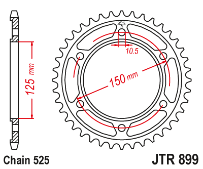 Звездочка ведомая JTR899.42 зубьев