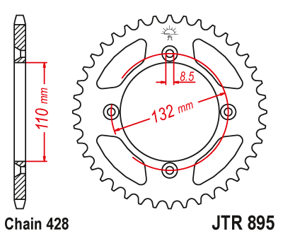 Звездочка ведомая JTR895.46 зубьев