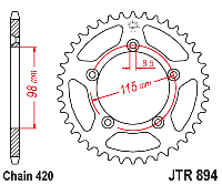 Звездочка ведомая JTR894.46 зубьев