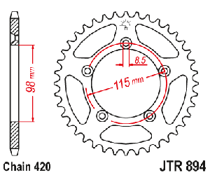 Звездочка ведомая JTR894.46 зубьев