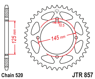 Звездочка ведомая JTR857.39 зубьев