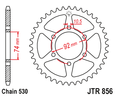 Звездочка ведомая JTR856.44 зубьев