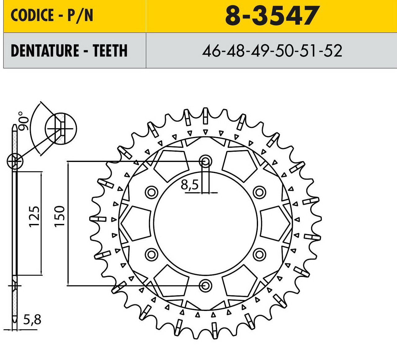 Звездочка ведущая Sunstar 8-3547-48 зубьев