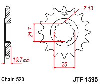 Звездочка ведущая JTF1595.16RB зубьев с демпфером