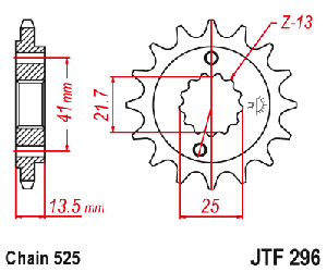 Звездочка ведущая JTF296.15RB зубьев с демпфером