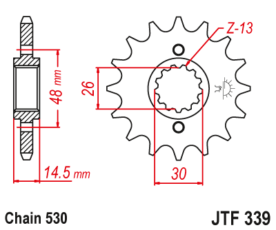 Звездочка ведущая JTF339.17RB зубьев с демпфером