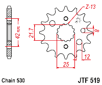 Звездочка ведущая JTF519.17 зубьев