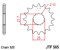 Звездочка ведущая JTF565.15RB зубьев с демпфером
