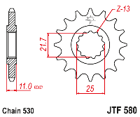 Звездочка ведущая JTF580.16RB зубьев с демпфером