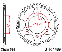 Звездочка ведомая JTR1489.39 зубьев, ZBK