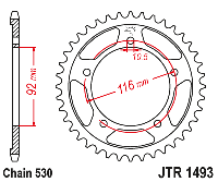 Звездочка ведомая JTR1493.42 зубьев, ZBK