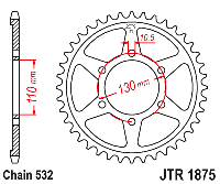 Звездочка ведомая JTR1876.43 зубьев
