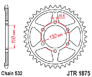 Звездочка ведомая JTR1876.45 зубьев