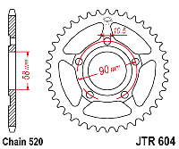 Звездочка ведомая JTR604.36 зубьев